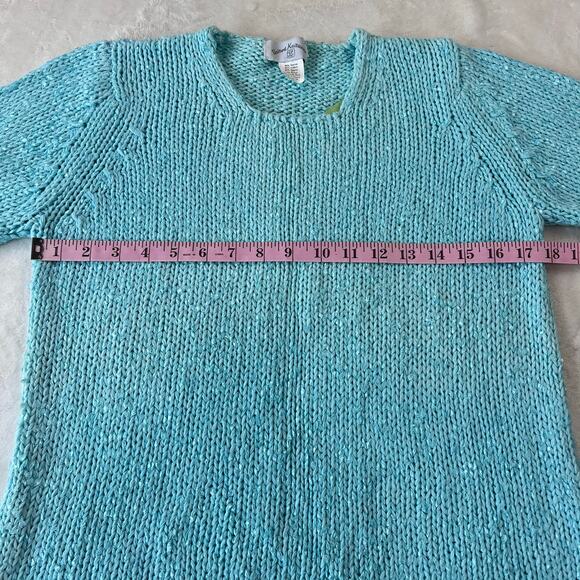 United Knitwear Vintage powder Blue Sweater Women's size Small Medium - Picture 4 of 8